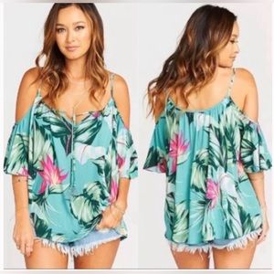 Show Me Your Mumu Kauai Lola Cold Shoulder Top S